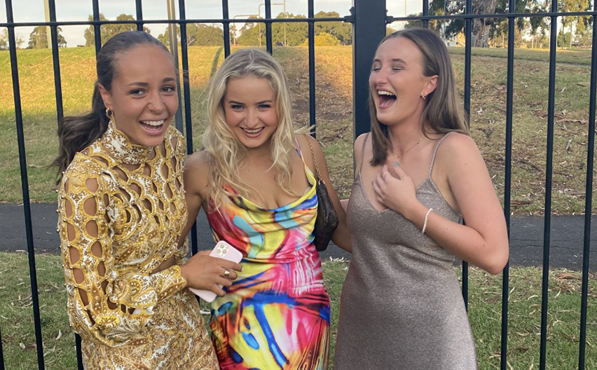 Sophie Killalea and two friends at Trinity